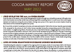 ICCO Monthly Cocoa Market Report - May 2022